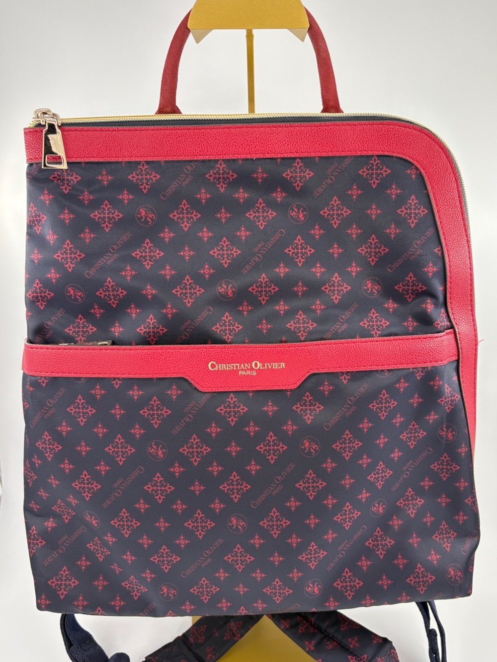 Navy Backpack with Red Trim